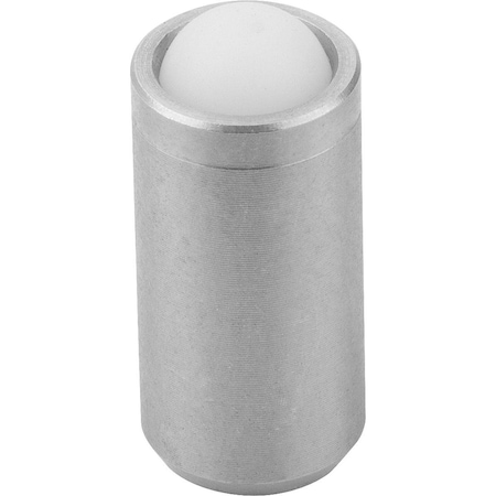 Kipp Spring Plunger Spring Force, Smooth Version, Wout Collar, D=5 L=12, Stainless Steel, Comp:Pom, Pu=25 K0335.305